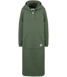 Warm women's sweatshirt oversize dress with hood NANCY