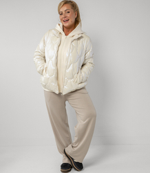 Quilted jacket with pearl sheen and tracksuit inserts ARIA