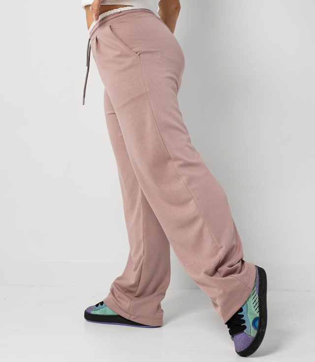 Comfortable sweatpants made of soft material with white insert at the waist LUNA
