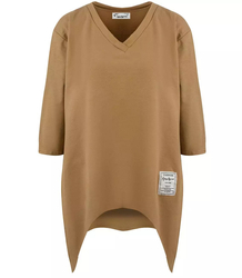 Oversize sweatshirt blouse with asymmetric bottom