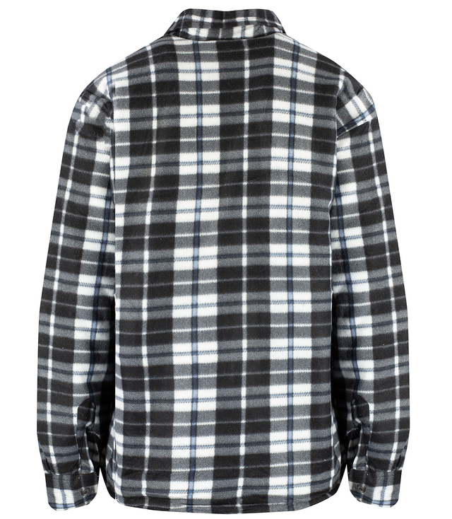 Warm fleece checked men's shirt insulated with faux fur