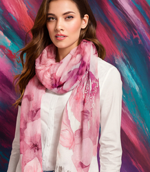 Women's floral pattern scarf 180x70