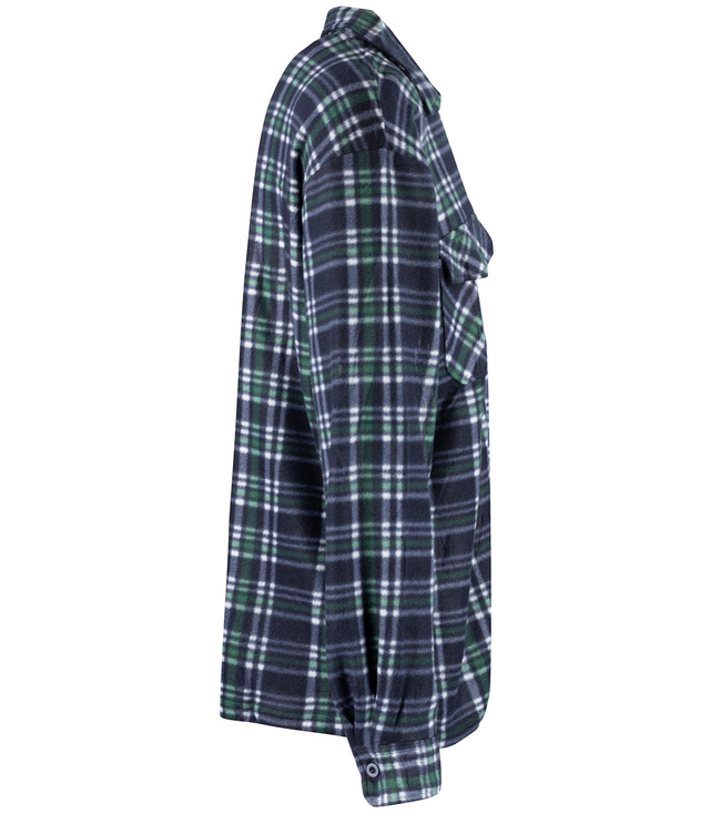 Warm fleece men's plaid shirt with zipper closure 