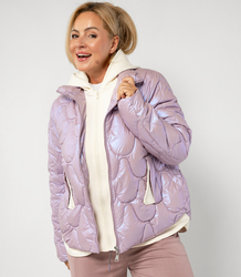 Quilted jacket with pearl sheen and tracksuit inserts ARIA