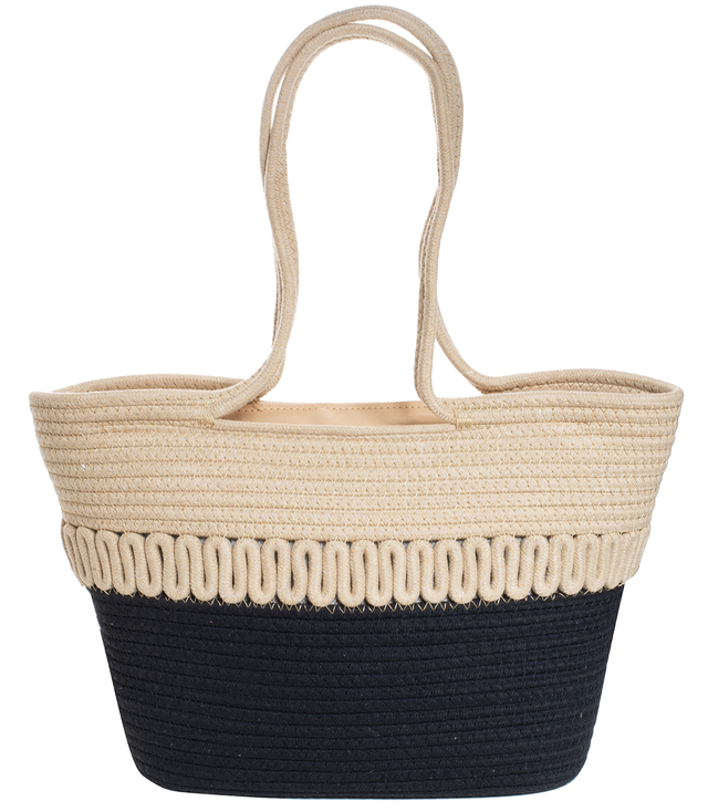 Mega large summer beach bag braided cotton