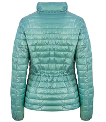 Short transitional quilted jacket with a stand-up collar