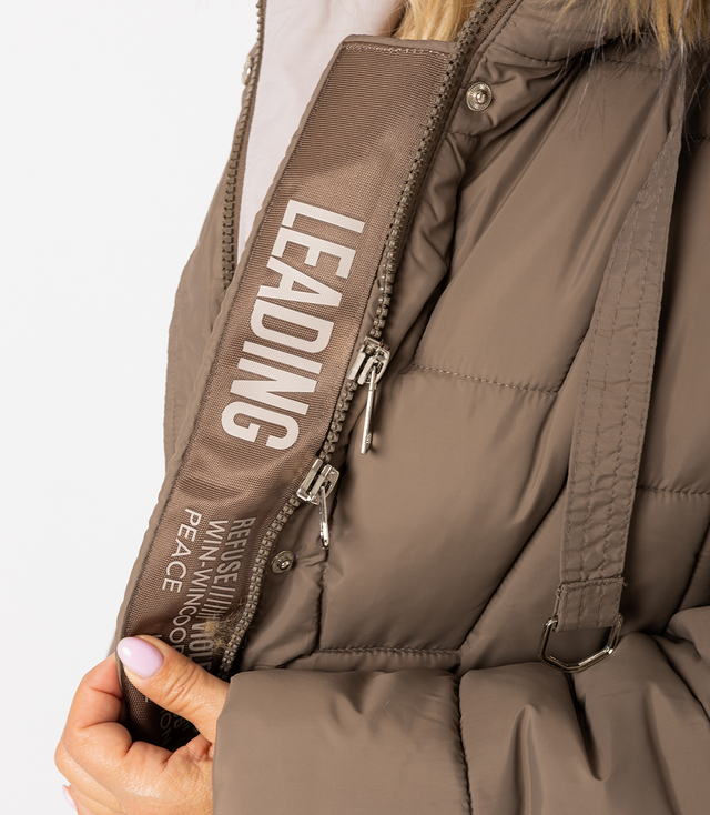 Długa kurtka pikowany płaszcz zimowy URBAN LONG PUFF PLUS SIZE