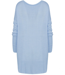 Sweter damski gładki luźny z dlłuższym tyłem SOPHIA