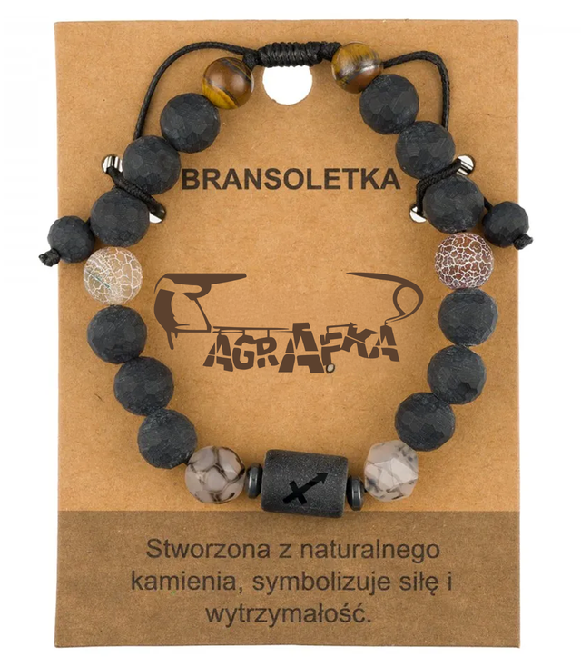 Bransoletka męska z naturalnych kamieni