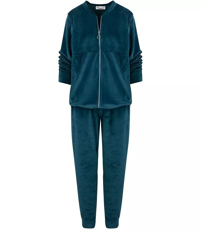 Tracksuit pants sweatshirt set velour MALWINA