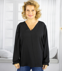 Elegant oversize blouse with gently buffeted sleeves MARCELINA