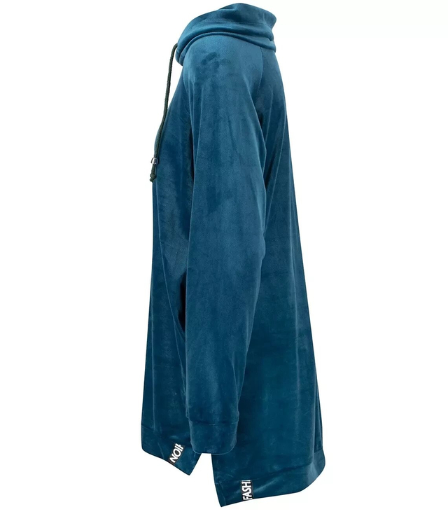 Welurowa luźna bluza plus size komin MARIOLA