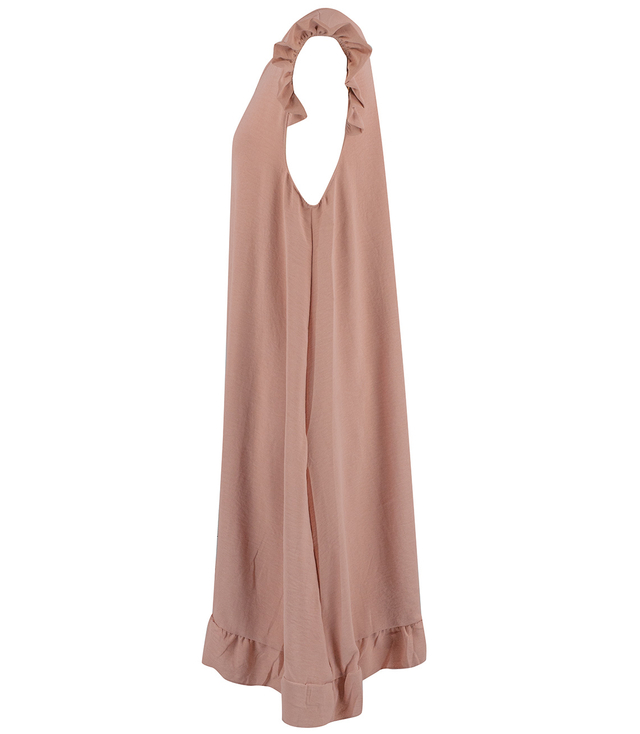 Loose, oversize summer midi dress with ruffles, HONEY