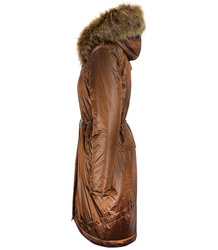 Warm metallic winter parka coat