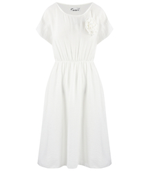 Summer midi dress with an attached rose ROSALIA