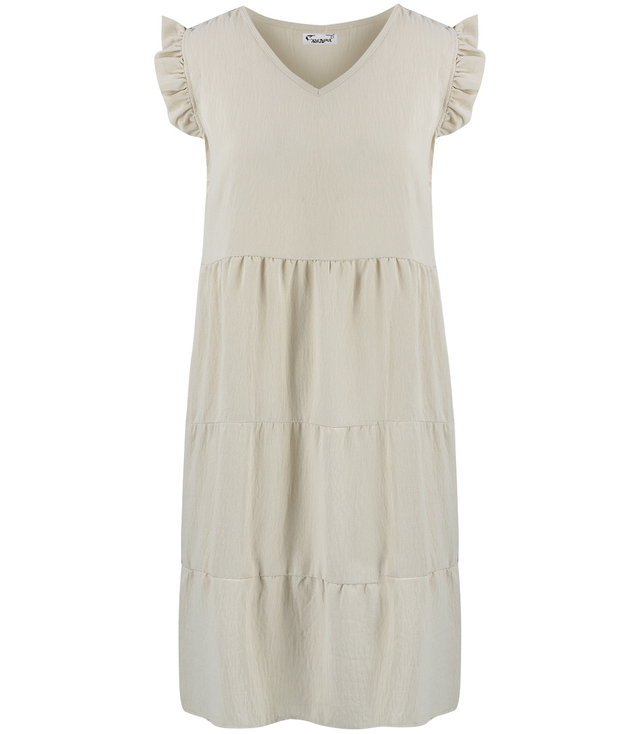 Lovely, loose, oversize midi summer dress with ruffles, IZABELL