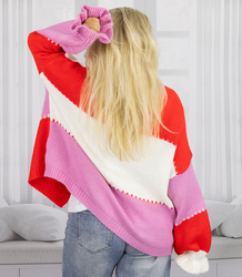 Krótki kardigan sweter oversize na guziki JULIETTE