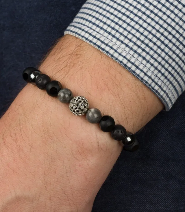 Men's bracelet with natural stones