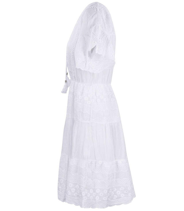 BIAŁA sukienka z Ażurowym HAFTEM MINI lato