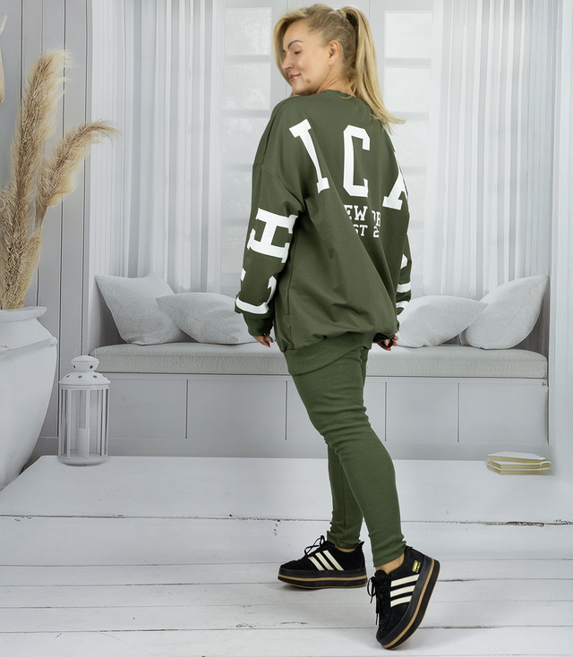 Dres damski luźna bluza + prążkowane  legginsy CHICAGO