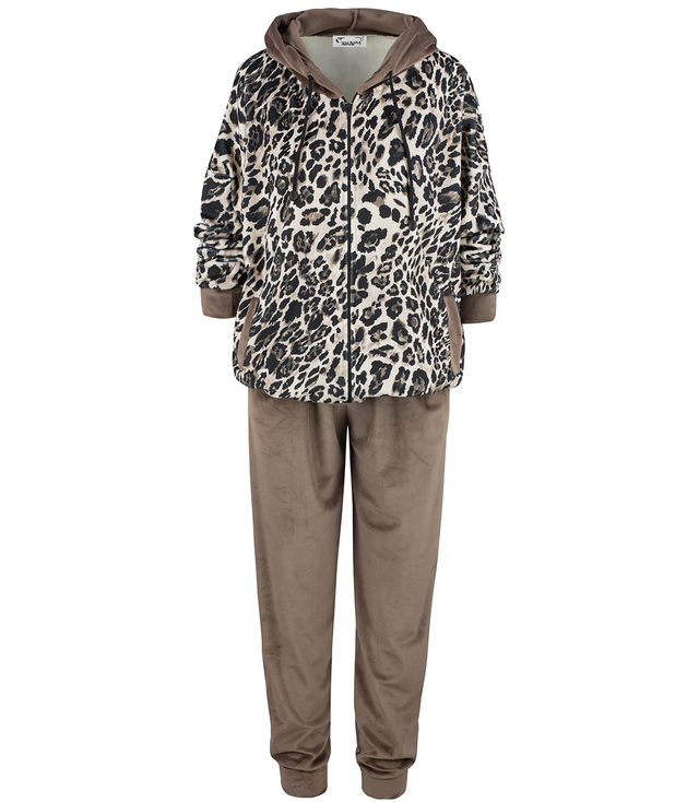 Tracksuit, pants, sweatshirt, velor set, leopard print LEA