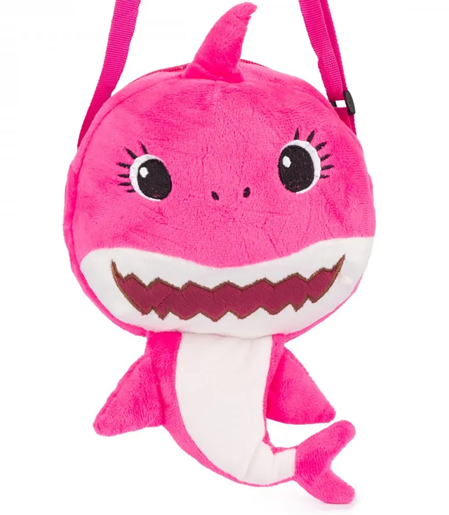 Children's plush shark-shaped handbag Adjustable strap