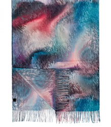Women's scarf with tie-dye tassel motif