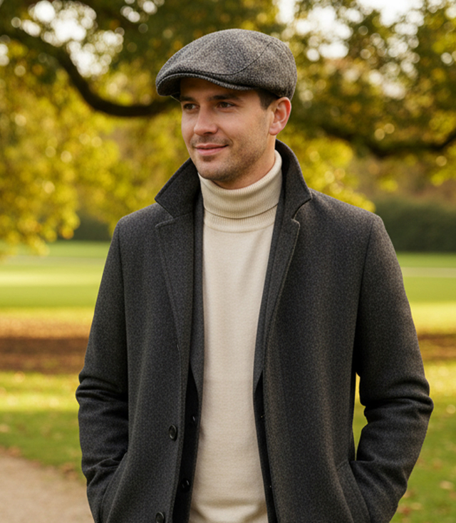 Stylowy elegancki kaszkiet męski uniwersalny