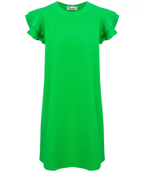 Cotton simple dress with frills