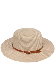 Women's raffia straw hat with classic strap