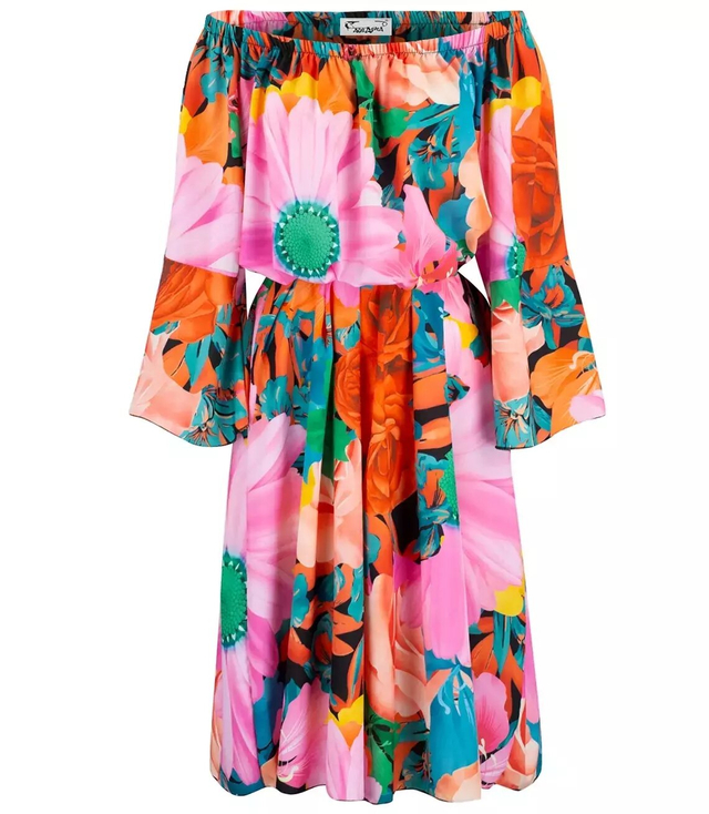 Spanish midi dress with a colorful print