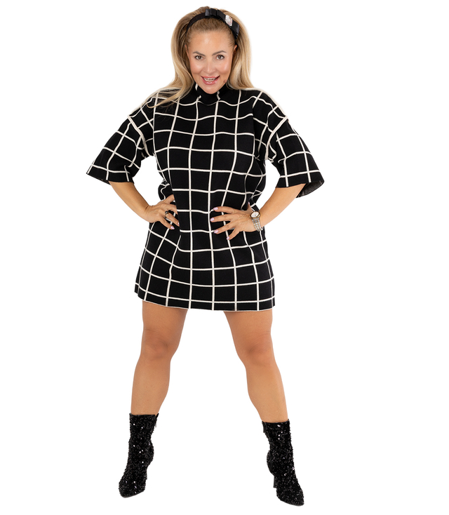 Trapeze Patterned Knit Dress TWIGGY