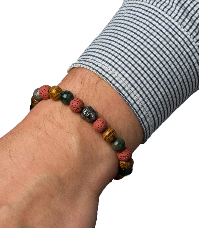 Men's bracelet with natural stones