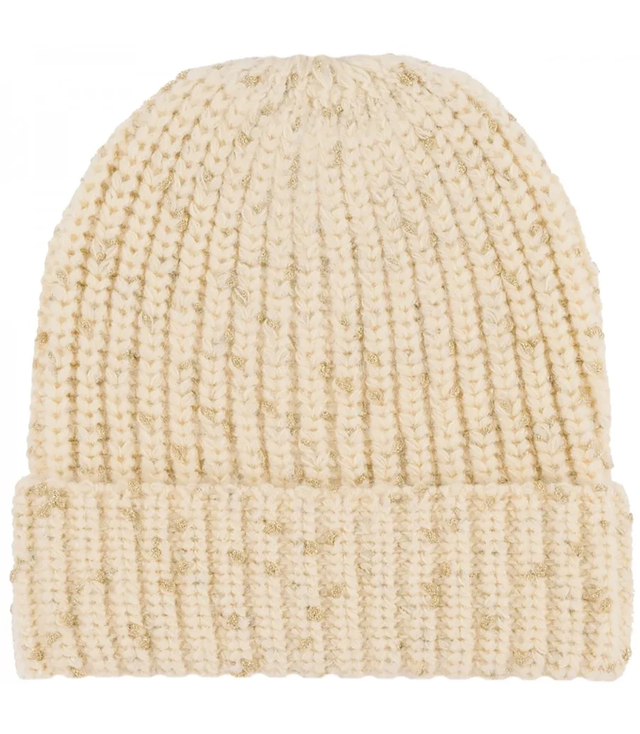 Warm women's hat with gold thread BEANIE winter autumn hat