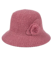 Women's hat cloche patch flower