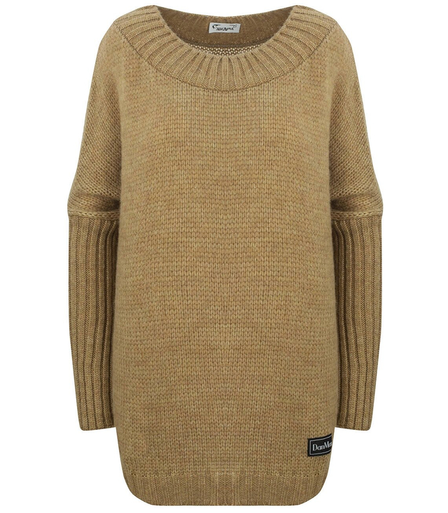 Sweter Klasyczny Gładki ciepły Oversize