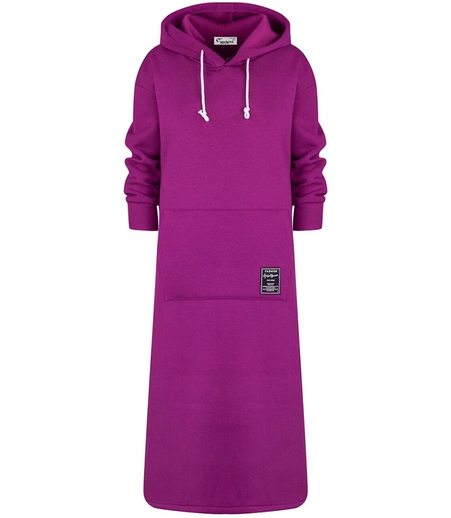 Ciepła bluza damska dresowa Oversize Sukienka Bawełniana Kaptur