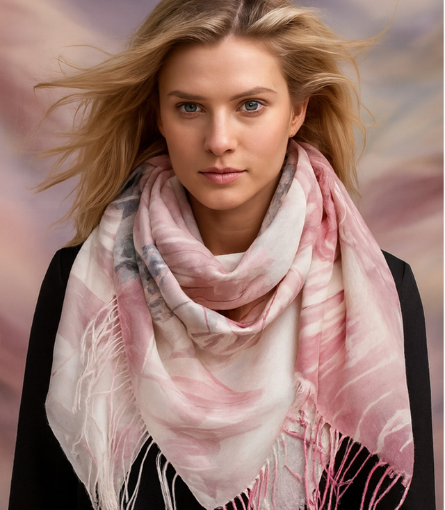 Women's floral pattern scarf 180x70