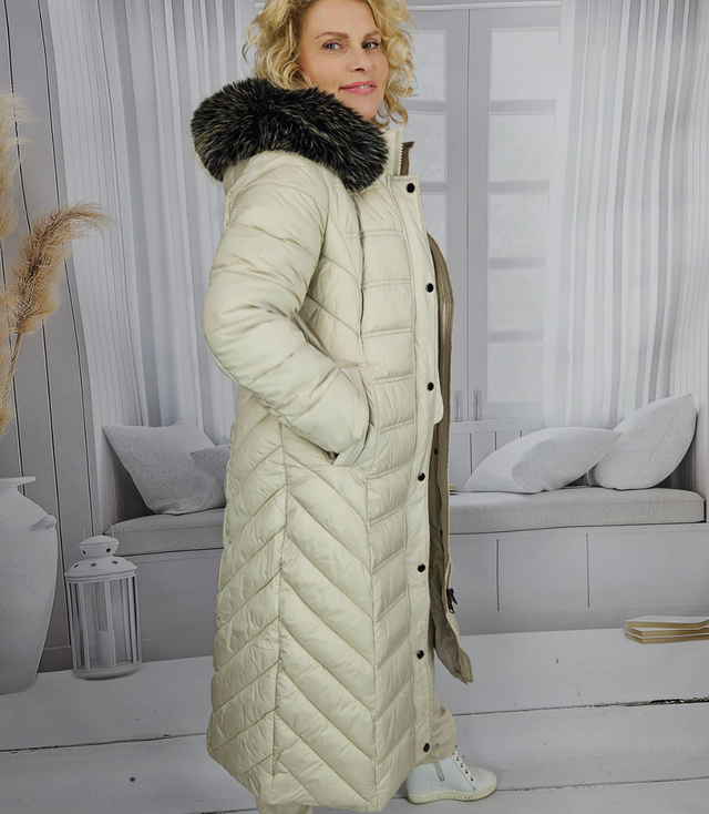 Long quilted winter warm coat with hood ARCTICA jacket