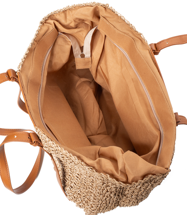 Summer bag shoulder shopper bag braided rounded