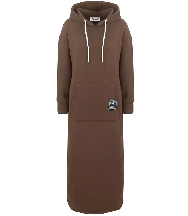 Ciepła bluza damska dresowa Oversize Sukienka Bawełniana Kaptur