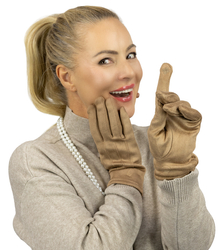 Women's elegant gloves with embossing