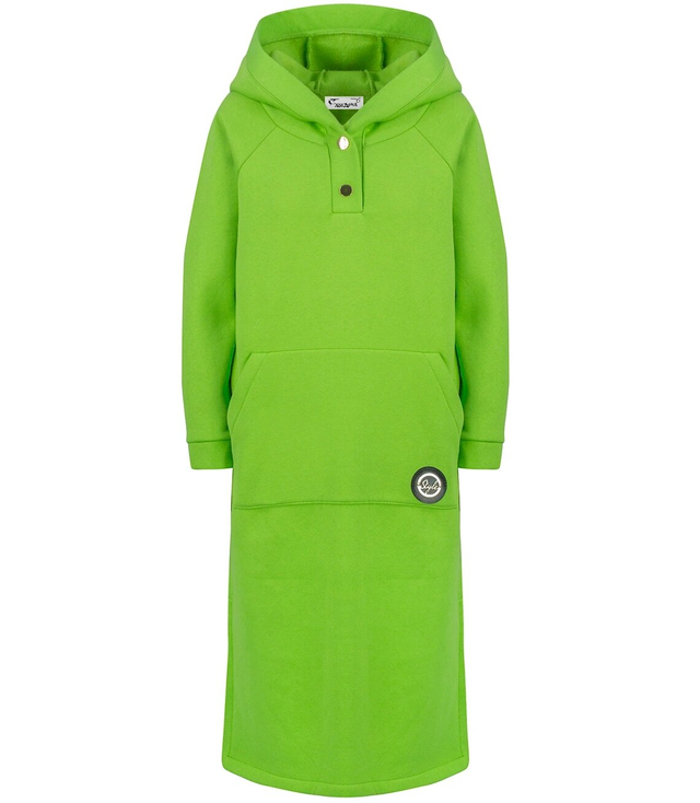 Warm women's sweatshirt oversize dress with hood NANCY