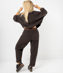 Corduroy set pants with belt and jacket shirt CHICA