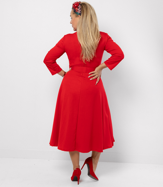 Classic strapless flared midi dress ELISE 2