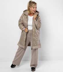 Long jacket with quilting and side slits ROMA