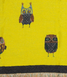 Warm double sided scarf owls knitted fabric