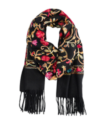 Szal damski folk kwiatowy haftowany