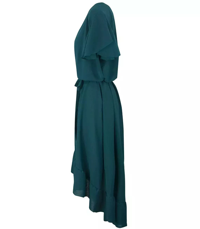 Envelope MAXI dress with Spanish frill