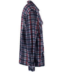 Warm fleece men's plaid shirt with zipper closure 